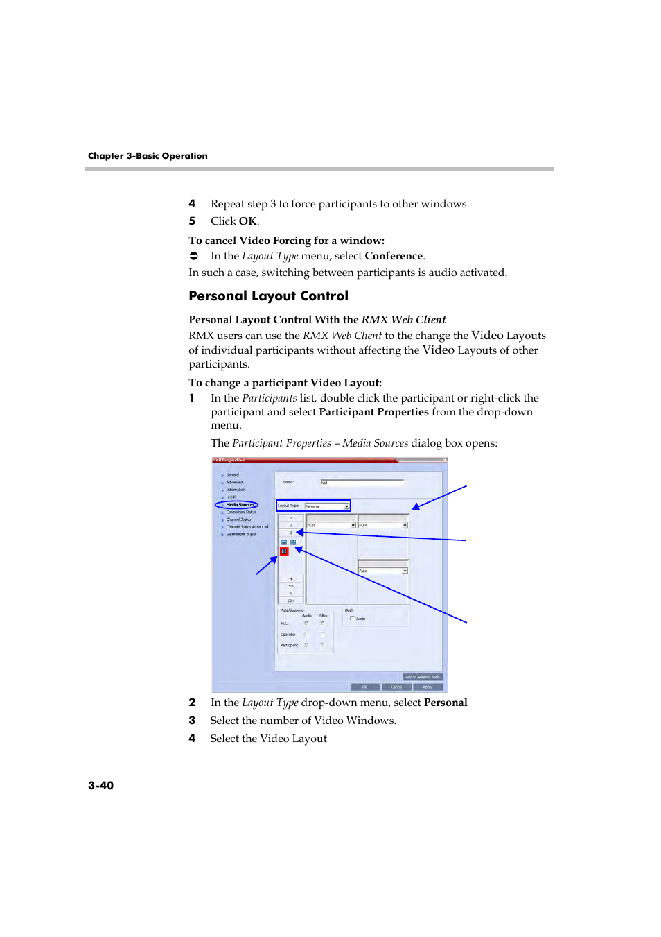 Personal layout control, Personal layout control -40 | Polycom RMX 2000 User Manual | Page 74 / 84