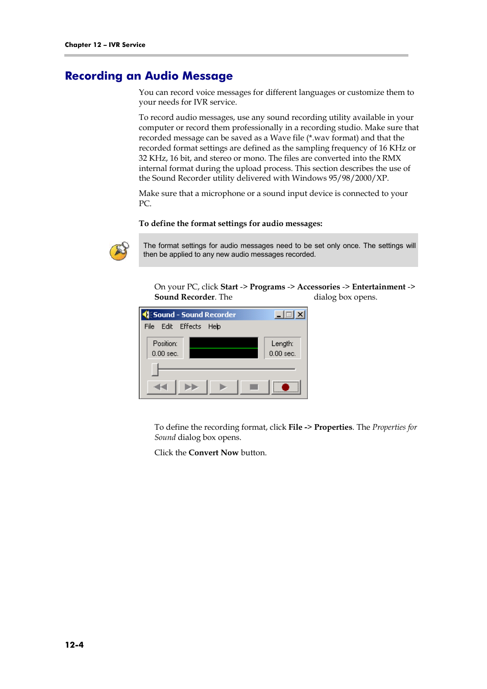 Recording an audio message, Gatekeeper | Polycom RMX 1000 User Manual | Page 109 / 167