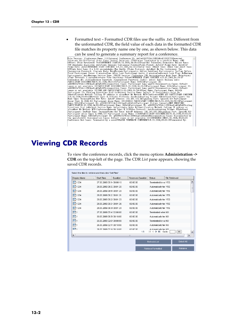 Viewing cdr records | Polycom RMX 1000 User Manual | Page 115 / 167