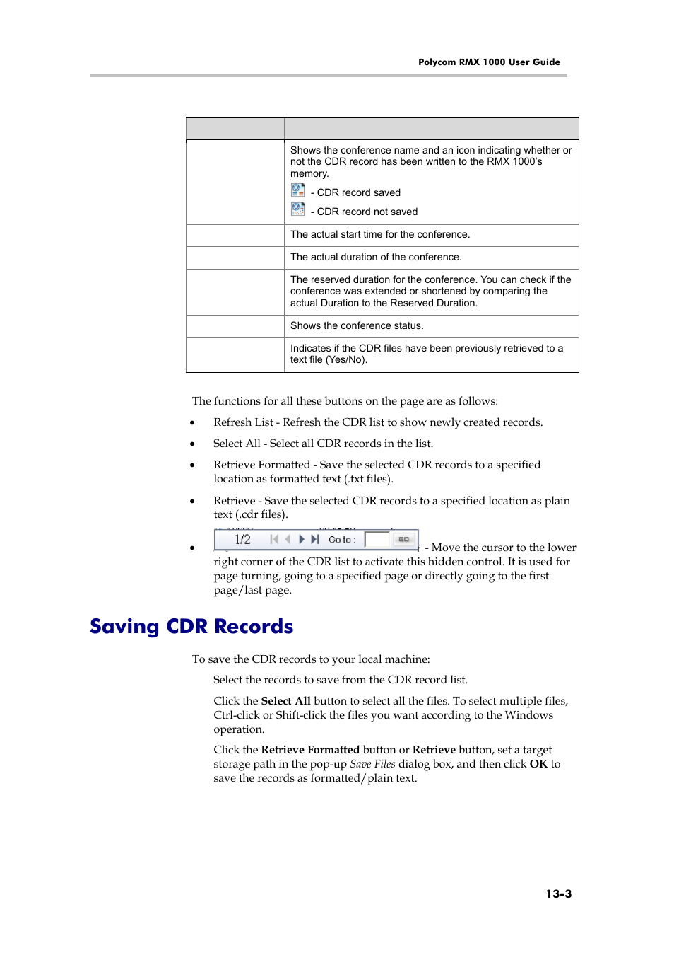 Saving cdr records, Ivr service | Polycom RMX 1000 User Manual | Page 116 / 167