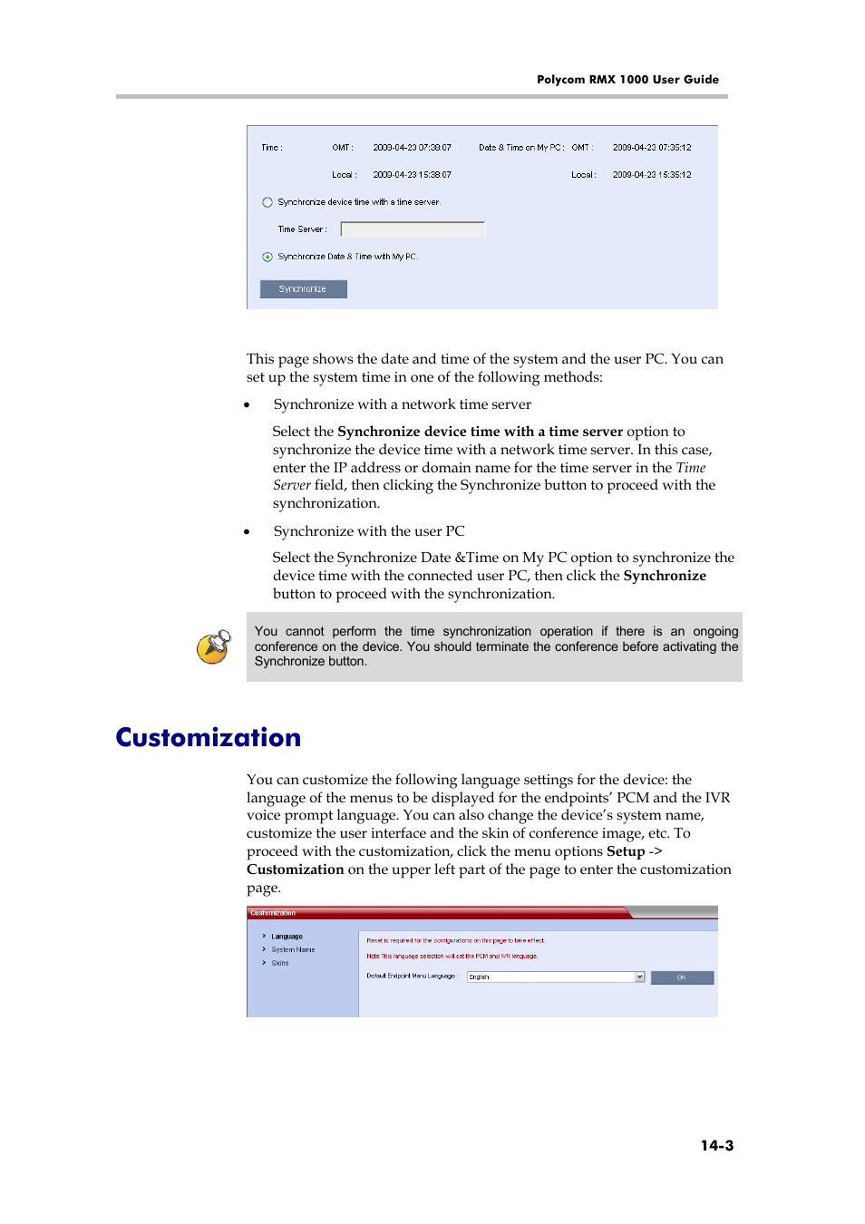 Customization | Polycom RMX 1000 User Manual | Page 120 / 167