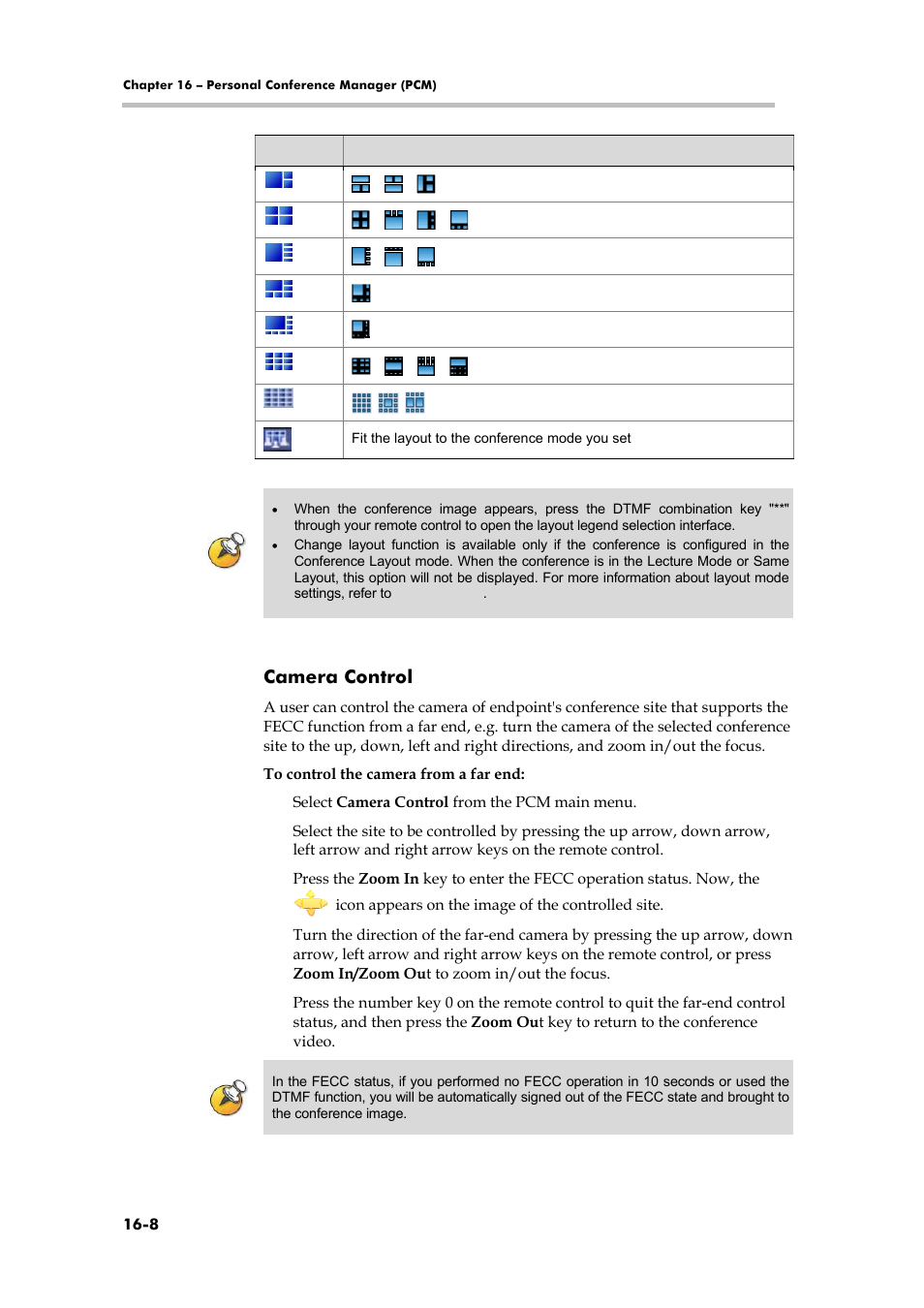 Activating the upgraded system, Camera control | Polycom RMX 1000 User Manual | Page 149 / 167