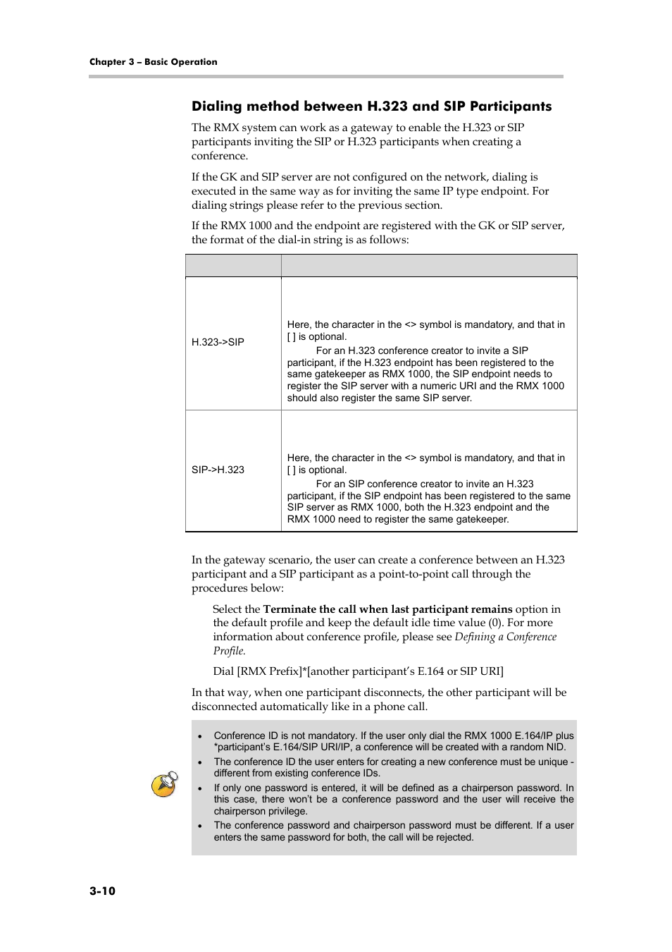 Dialing method between h.323 and sip participants | Polycom RMX 1000 User Manual | Page 37 / 167