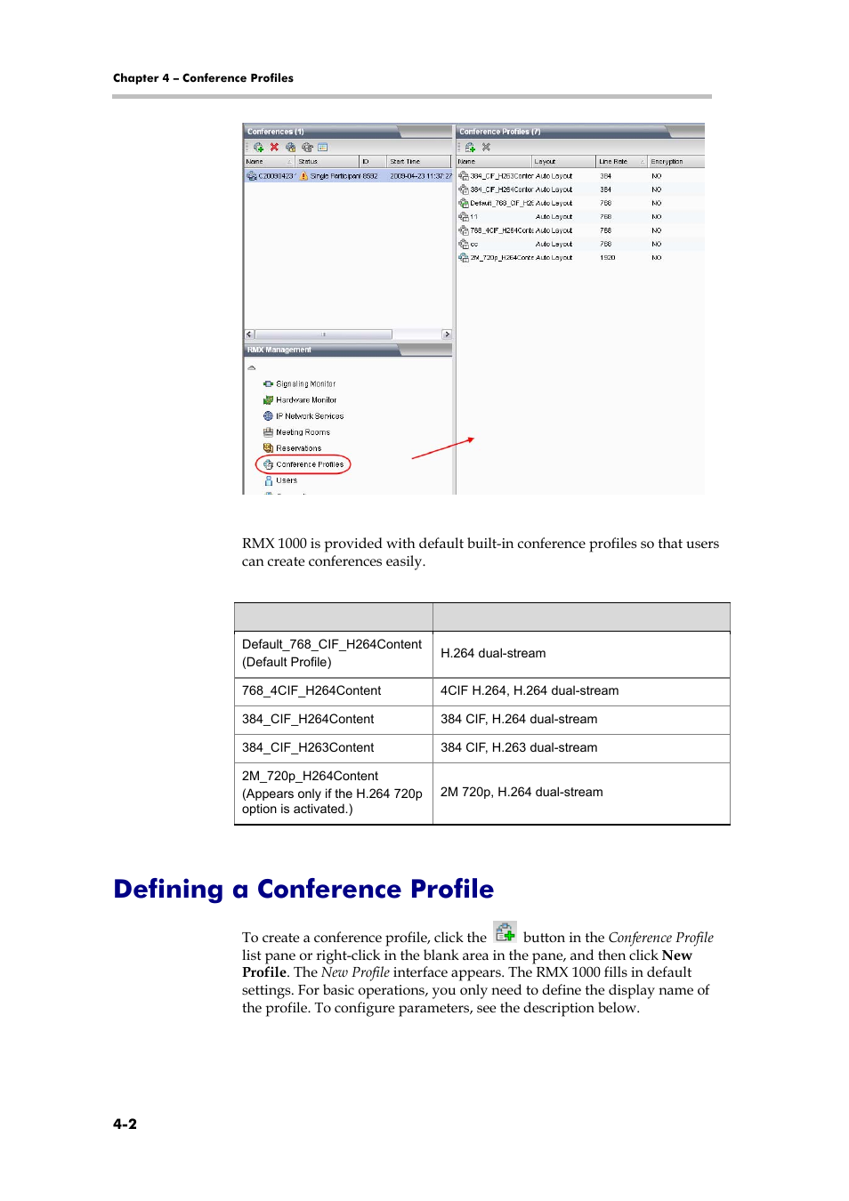 Defining a conference profile, Sip endpoint | Polycom RMX 1000 User Manual | Page 41 / 167