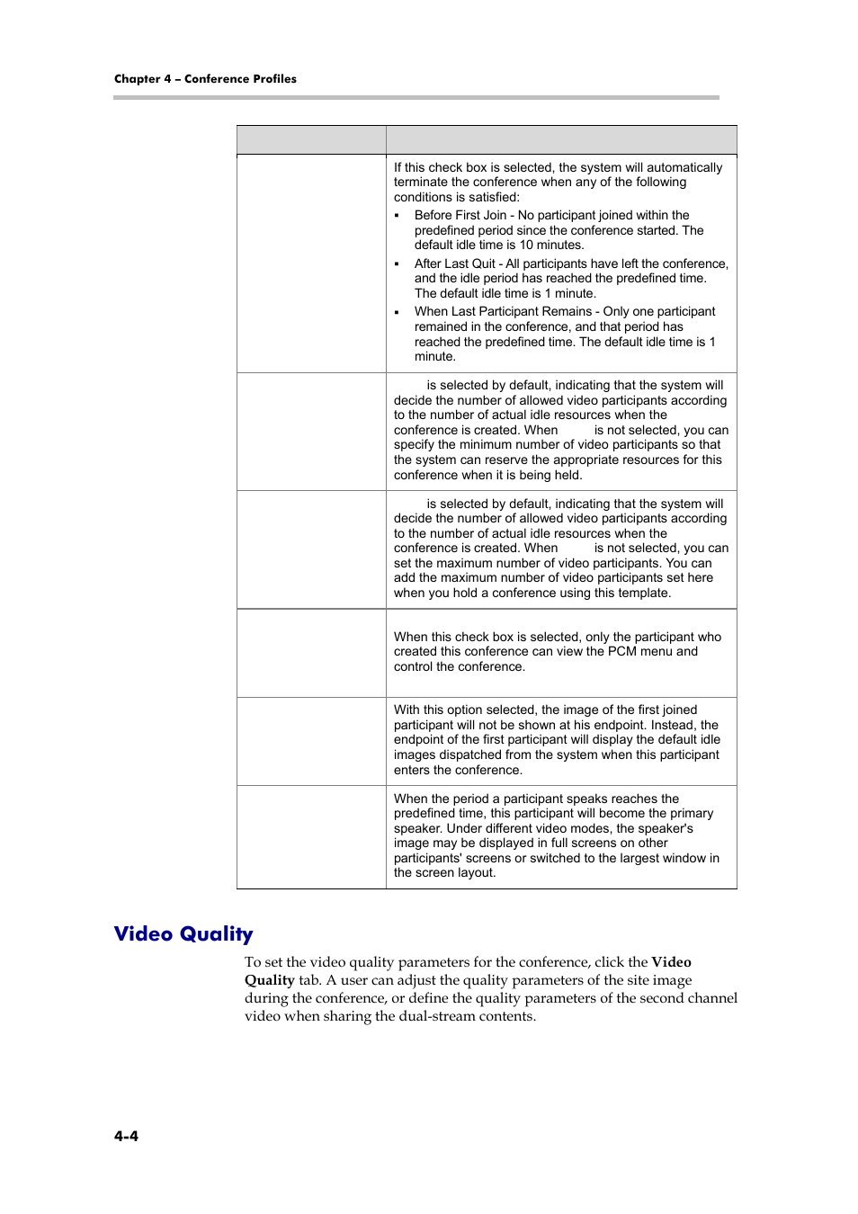 Video quality | Polycom RMX 1000 User Manual | Page 43 / 167