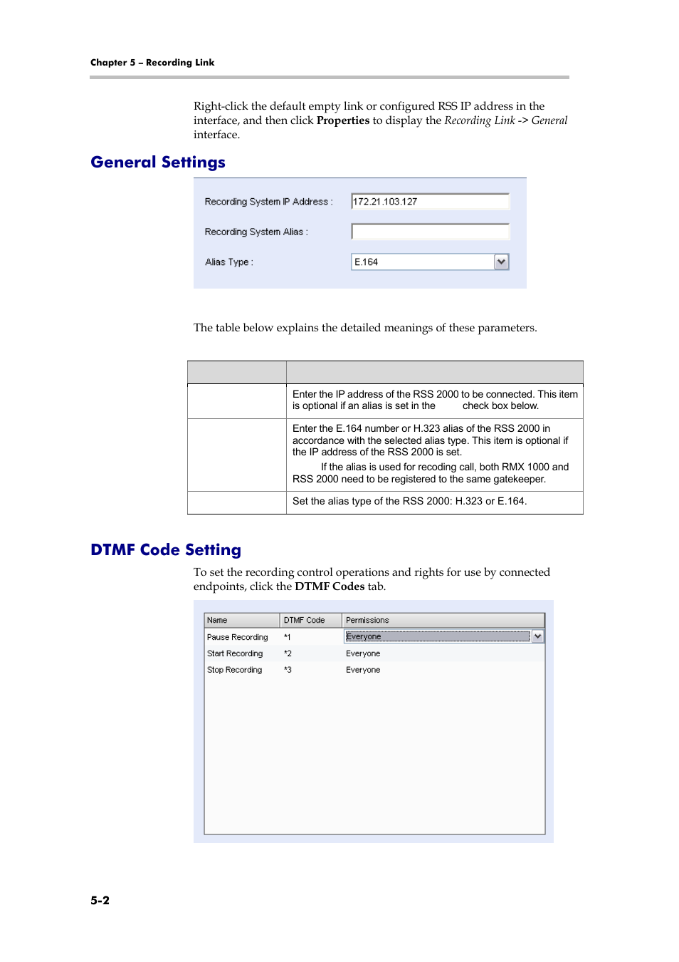 General settings, Dtmf code setting, Conference skin settings | Polycom RMX 1000 User Manual | Page 55 / 167