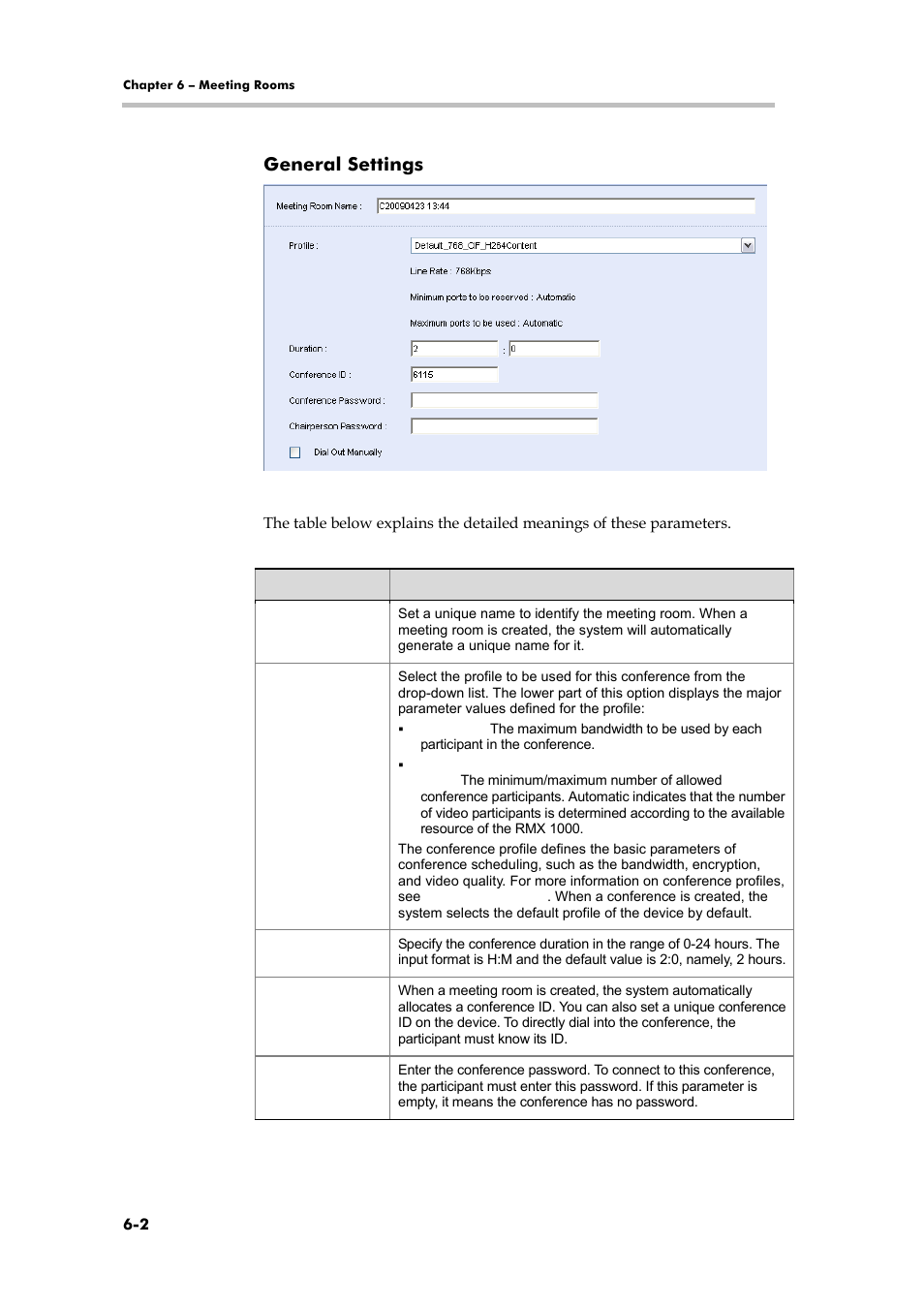 Modifying a profile, Deleting a profile, General settings | Polycom RMX 1000 User Manual | Page 59 / 167