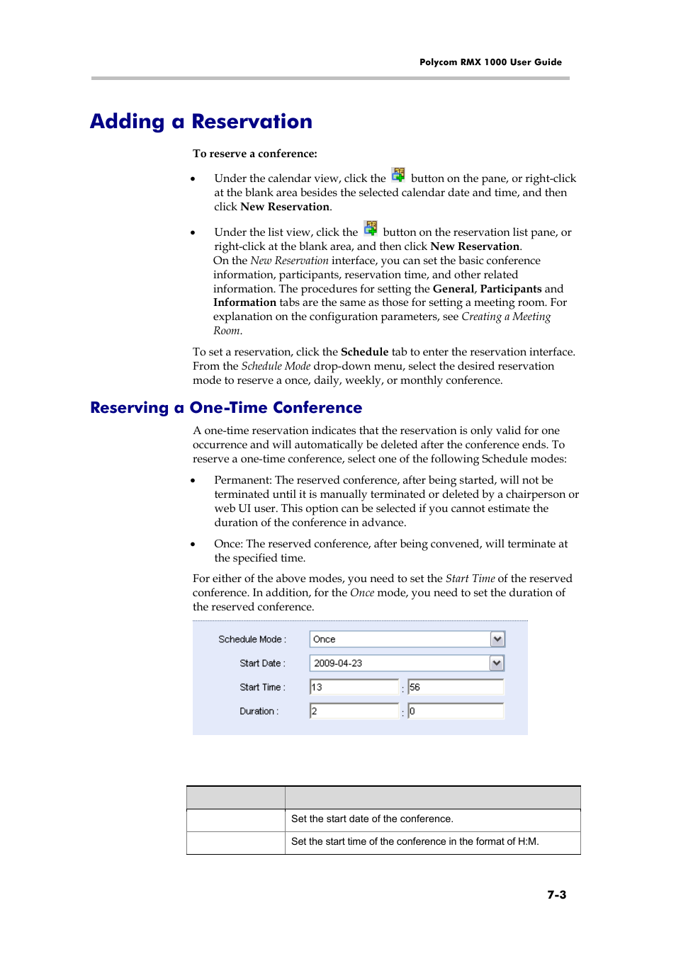 Adding a reservation, Reserving a one-time conference, Recording control | Polycom RMX 1000 User Manual | Page 64 / 167