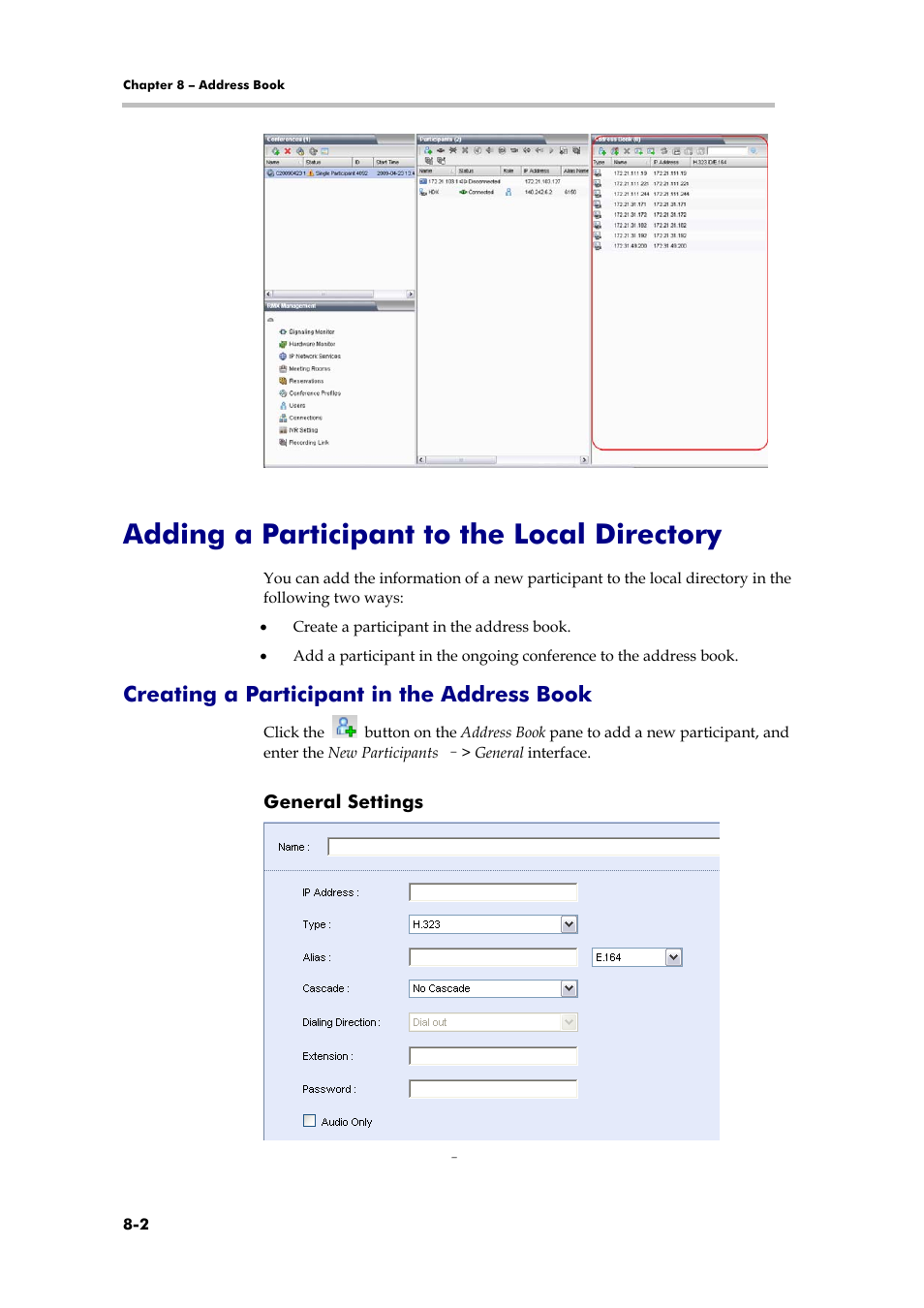 Adding a participant to the local directory, Creating a participant in the address book, Modifying a meeting room | Deleting a meeting room | Polycom RMX 1000 User Manual | Page 69 / 167