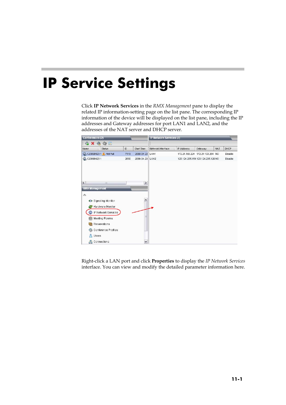 Ip service settings | Polycom RMX 1000 User Manual | Page 96 / 167