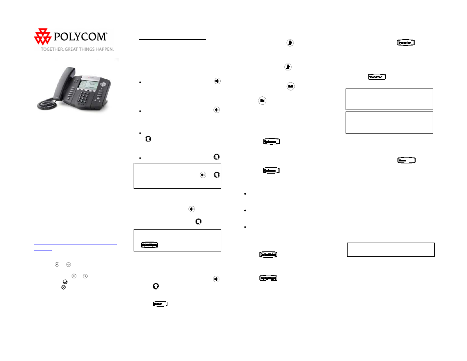 Polycom SoundPoint IP 550 User Manual | 2 pages