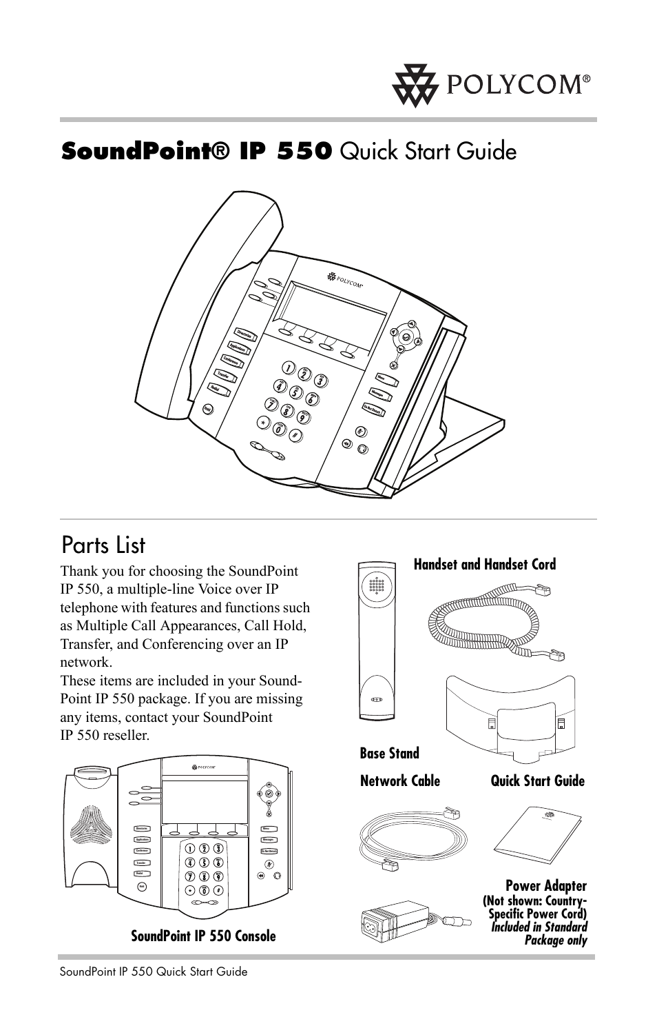 Polycom IP 550 User Manual | 4 pages