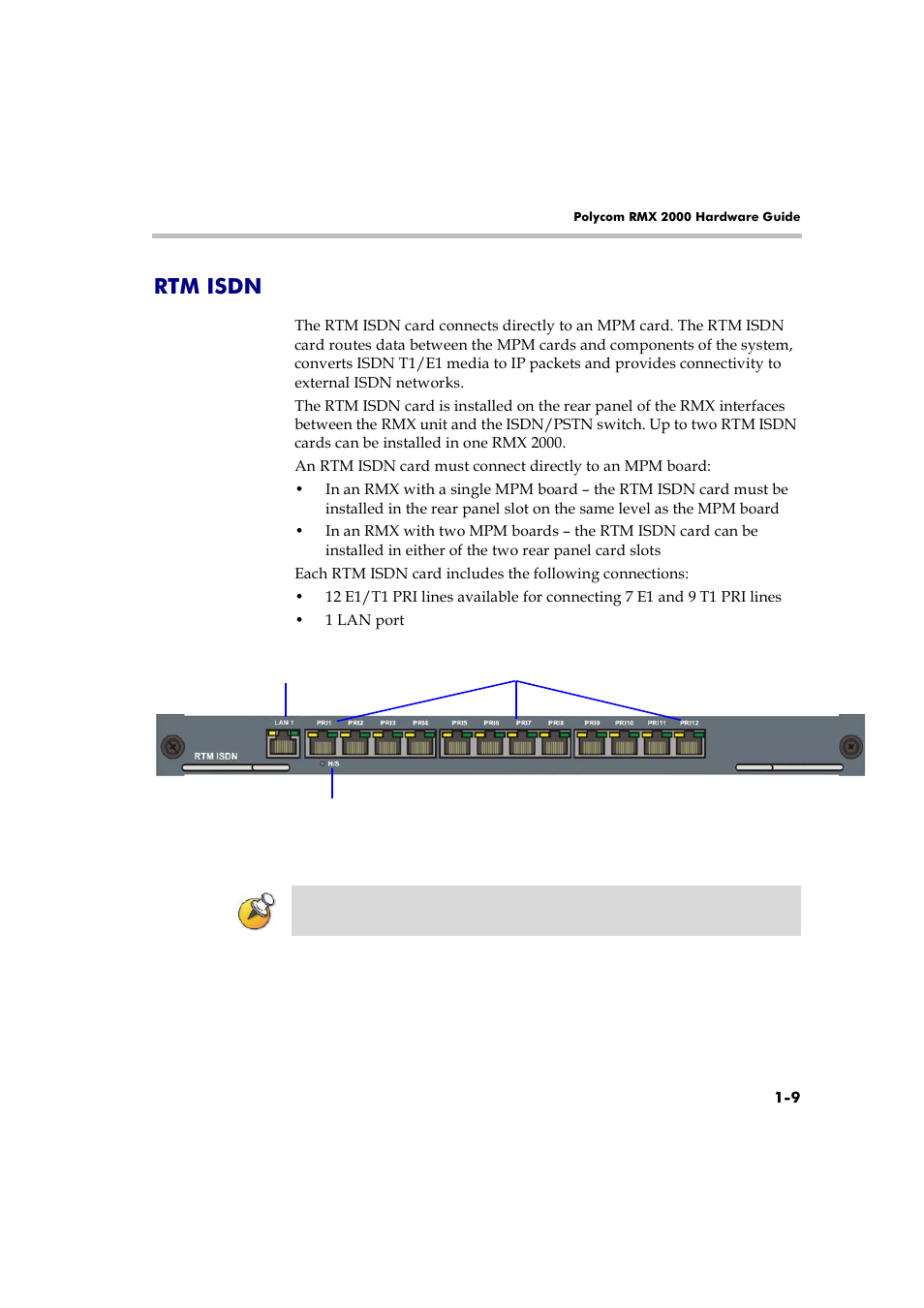 Rtm isdn, Rtm isdn -9 | Polycom RMX 2000 User Manual | Page 15 / 32