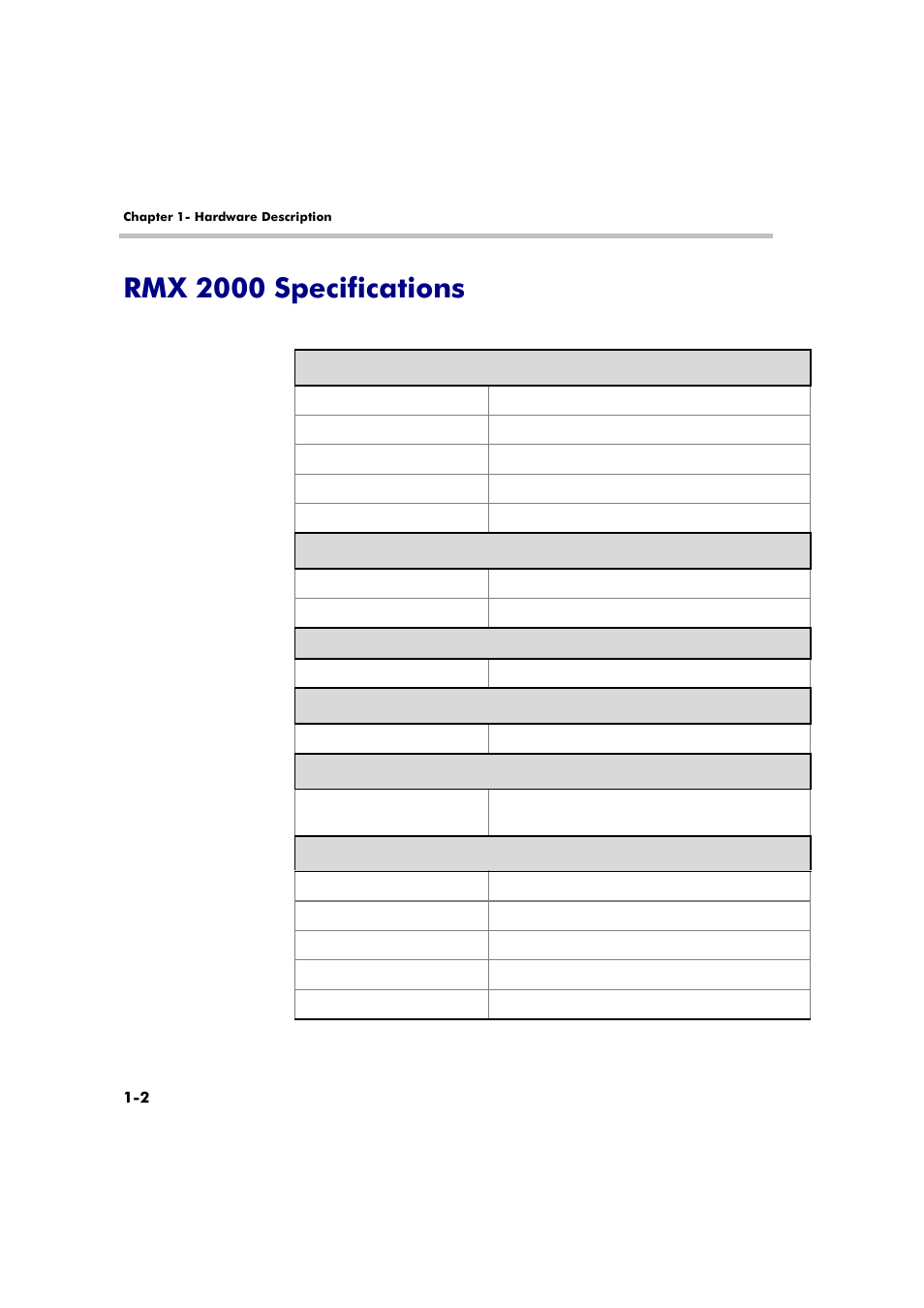 Rmx 2000 specifications, Rmx 2000 specifications -2 | Polycom RMX 2000 User Manual | Page 8 / 32