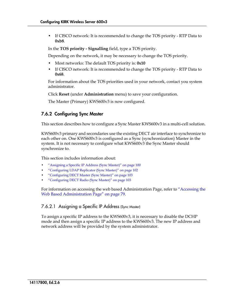 2 configuring sync master | Polycom KIRK 14117800 User Manual | Page 100 / 220