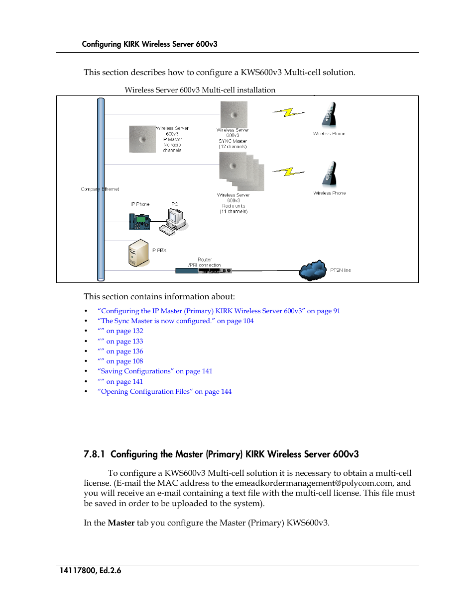 Figure 67, Wireless server 600v3 multi-cell installation | Polycom KIRK 14117800 User Manual | Page 126 / 220
