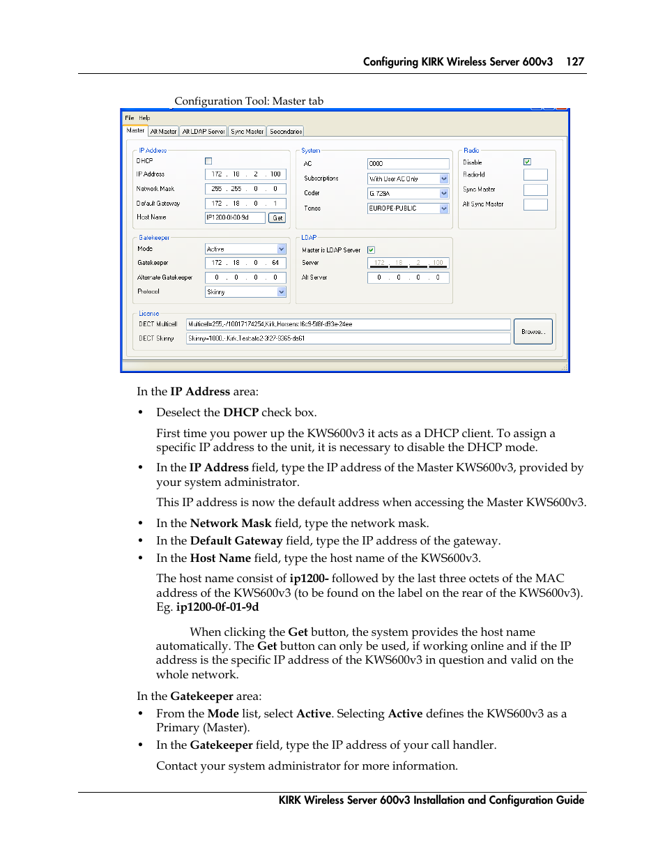 Figure 68, Configuration tool: master tab | Polycom KIRK 14117800 User Manual | Page 127 / 220