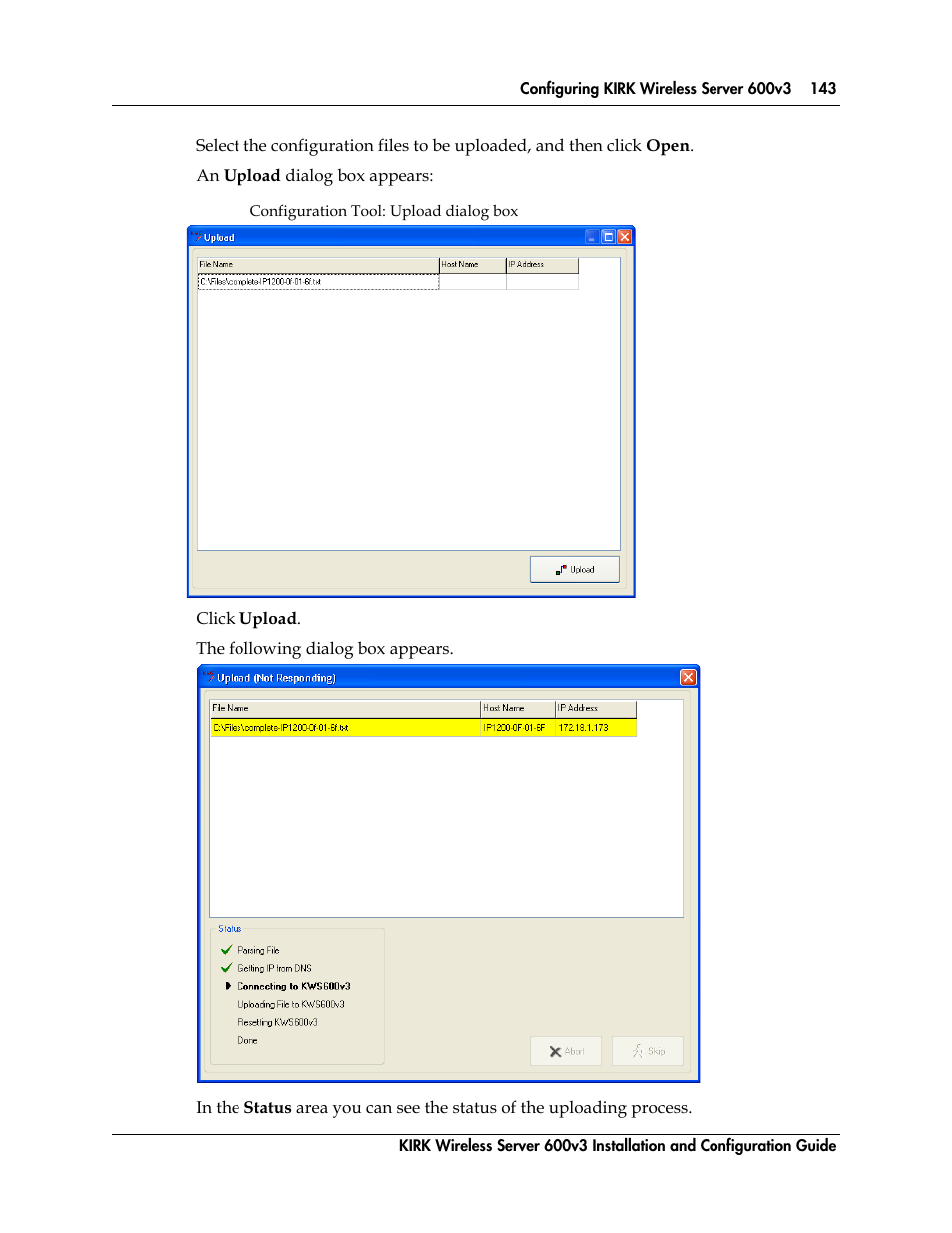 Figure 81, Configuration tool: upload dialog box | Polycom KIRK 14117800 User Manual | Page 143 / 220