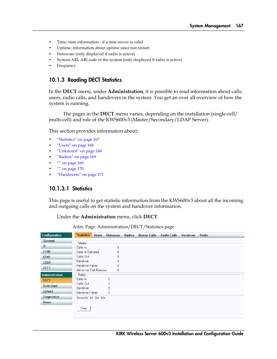 3 reading dect statistics, Figure 98 | Polycom KIRK 14117800 User Manual | Page 167 / 220