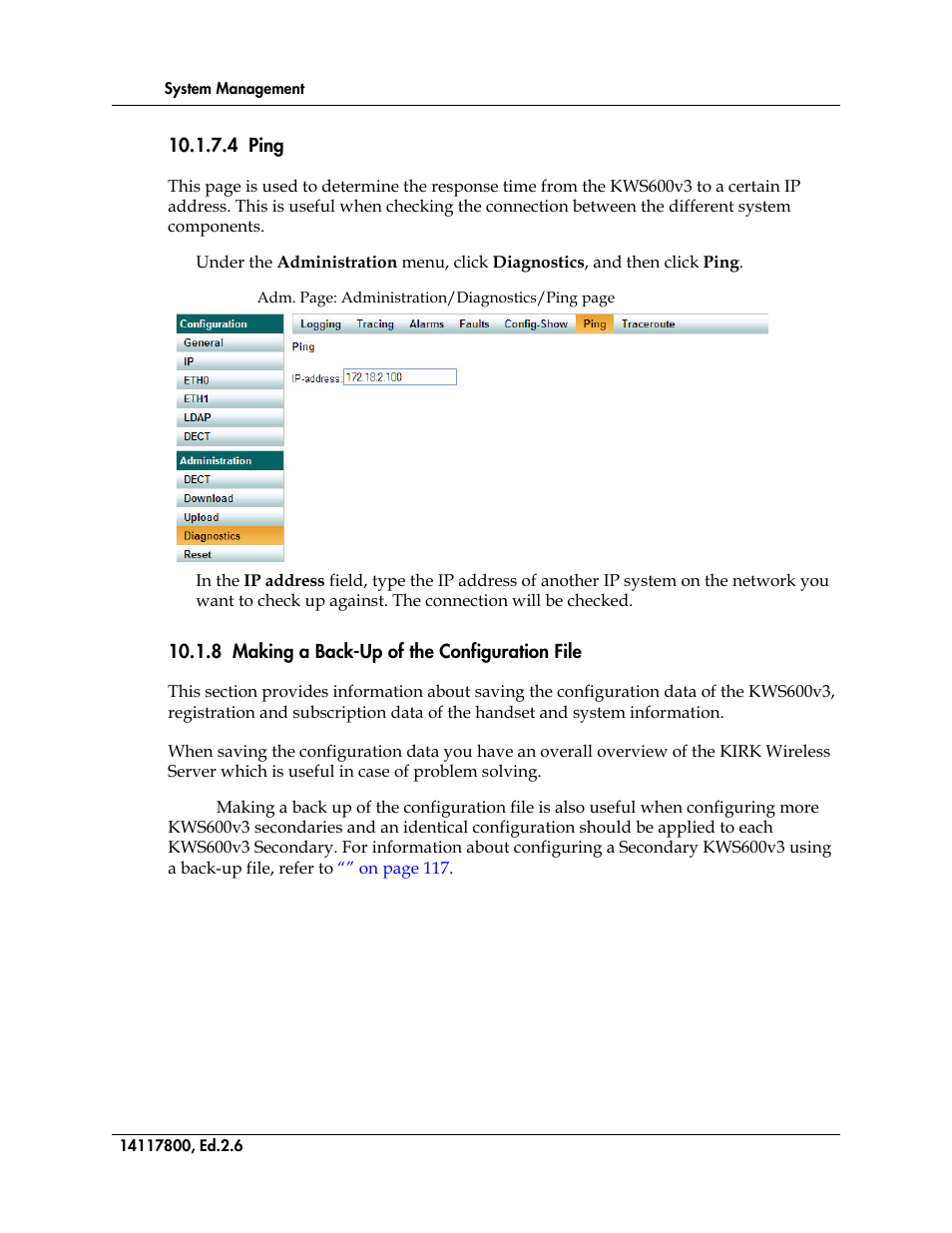 8 making a back-up of the configuration file, Figure 111 | Polycom KIRK 14117800 User Manual | Page 176 / 220