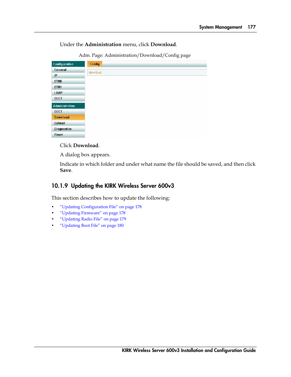 9 updating the kirk wireless server 600v3, Figure 112 | Polycom KIRK 14117800 User Manual | Page 177 / 220