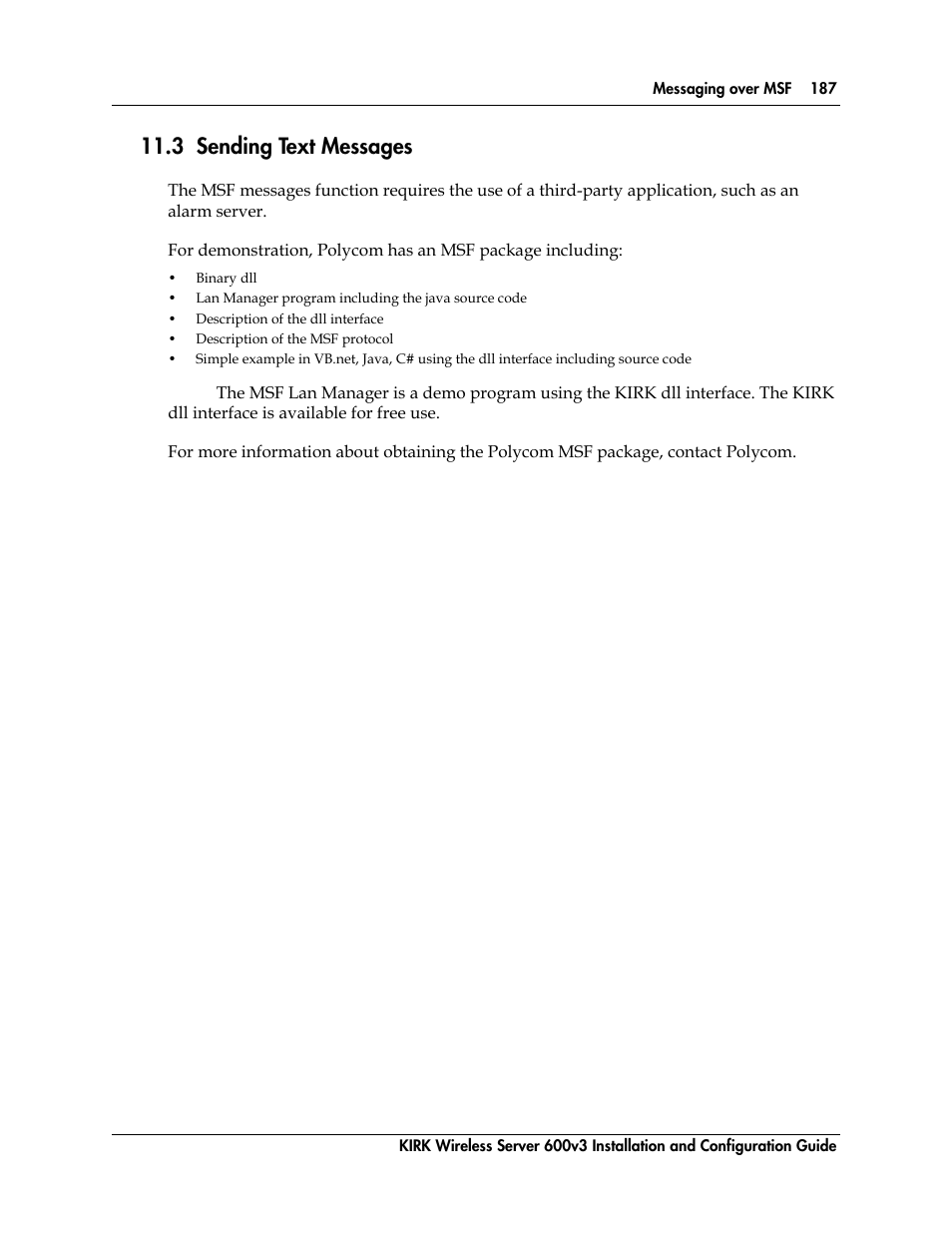 3 sending text messages | Polycom KIRK 14117800 User Manual | Page 187 / 220