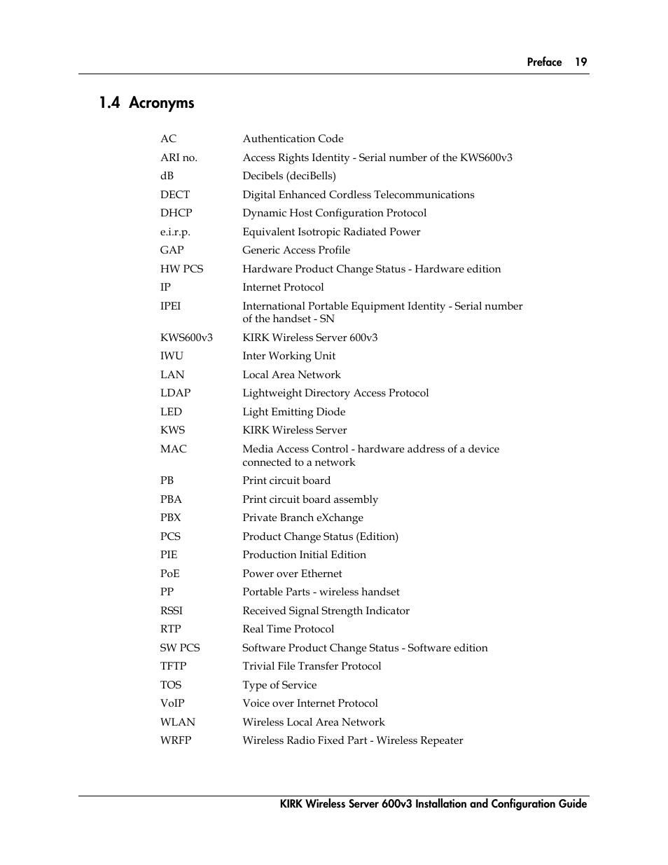 4 acronyms, Acronyms | Polycom KIRK 14117800 User Manual | Page 19 / 220