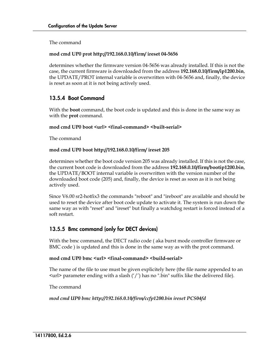 4 boot command, 5 bmc command (only for dect devices) | Polycom KIRK 14117800 User Manual | Page 194 / 220