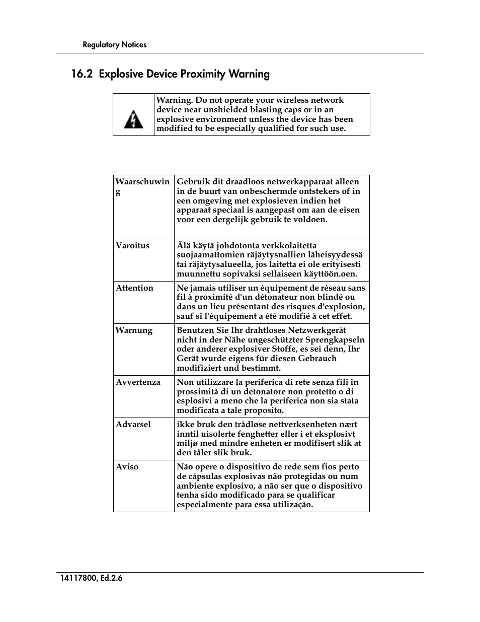 2 explosive device proximity warning | Polycom KIRK 14117800 User Manual | Page 208 / 220