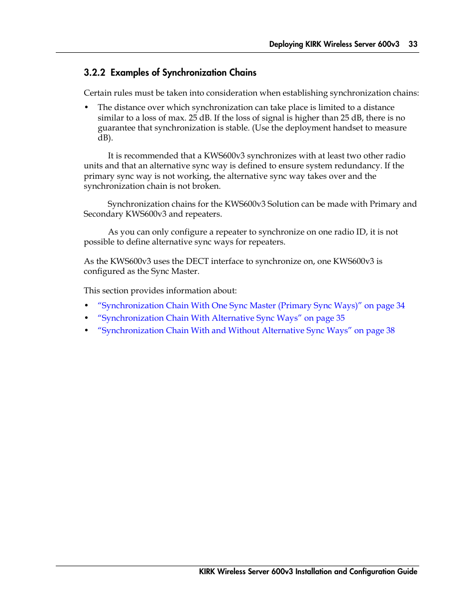 2 examples of synchronization chains | Polycom KIRK 14117800 User Manual | Page 33 / 220