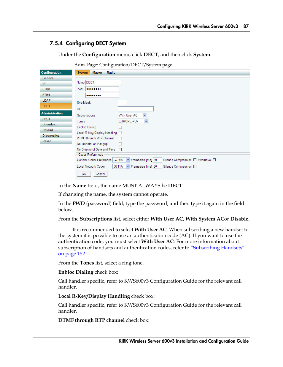 4 configuring dect system, Figure 22 | Polycom KIRK 14117800 User Manual | Page 87 / 220