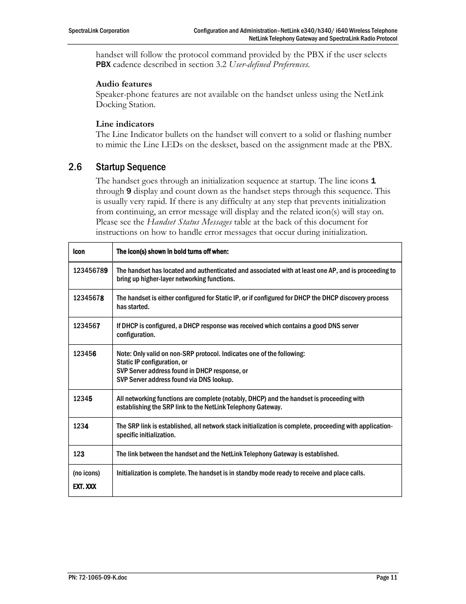 6 startup sequence | Polycom SpectraLink NetLink 72-1065-09 User Manual | Page 11 / 47