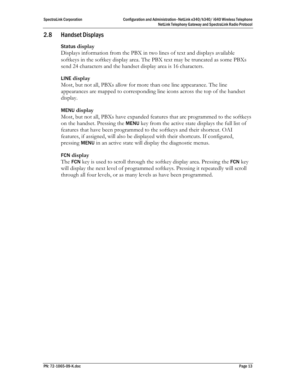 8 handset displays | Polycom SpectraLink NetLink 72-1065-09 User Manual | Page 13 / 47