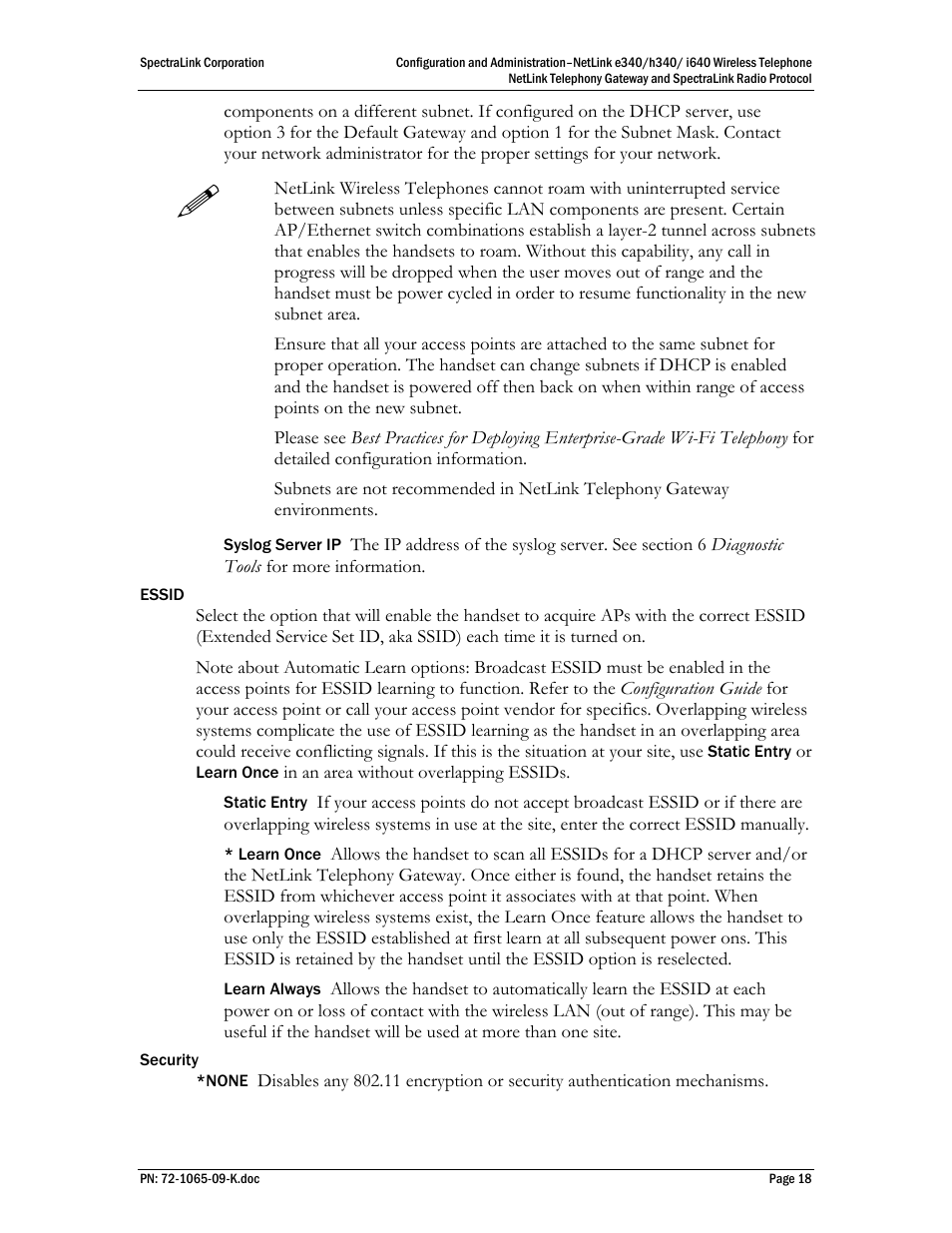 Polycom SpectraLink NetLink 72-1065-09 User Manual | Page 18 / 47