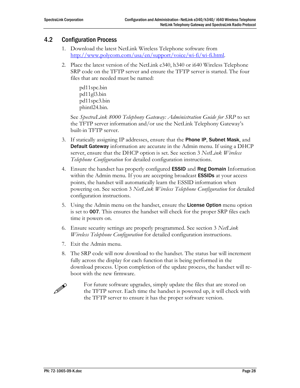 2 configuration process | Polycom SpectraLink NetLink 72-1065-09 User Manual | Page 28 / 47