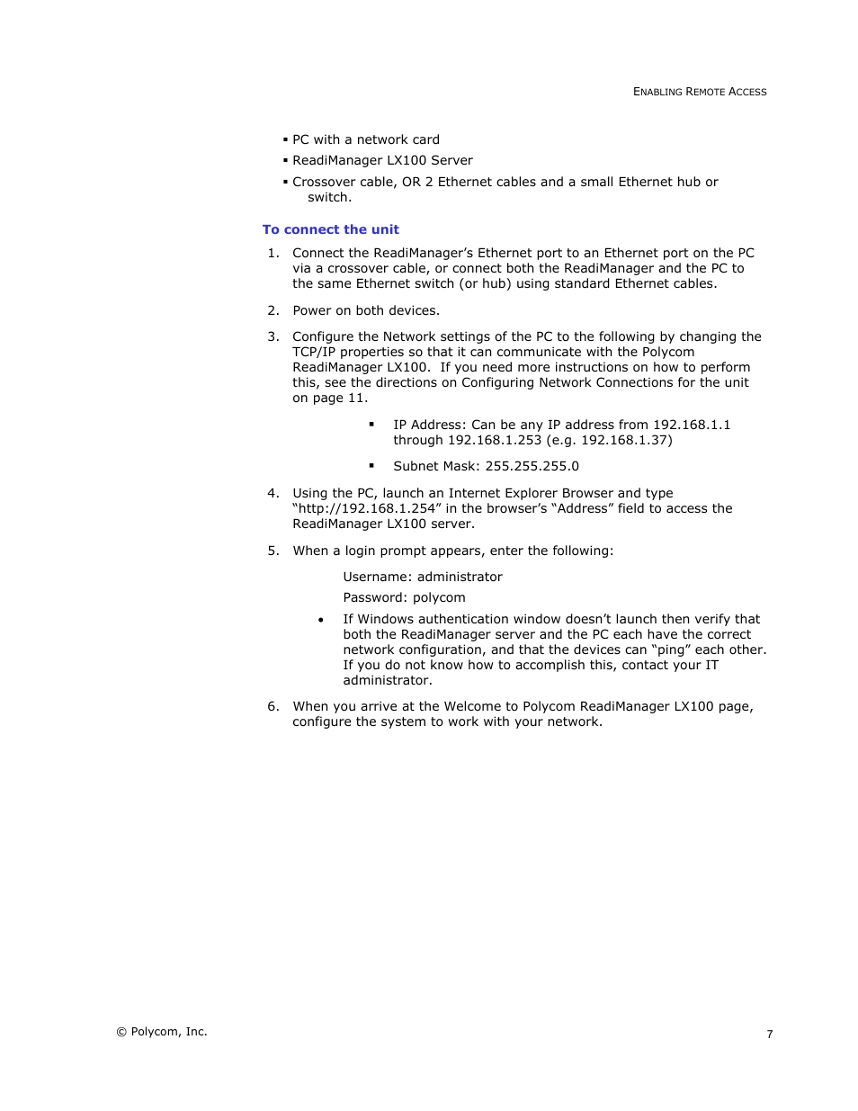 Polycom READIMANAGER LX100 User Manual | Page 9 / 20