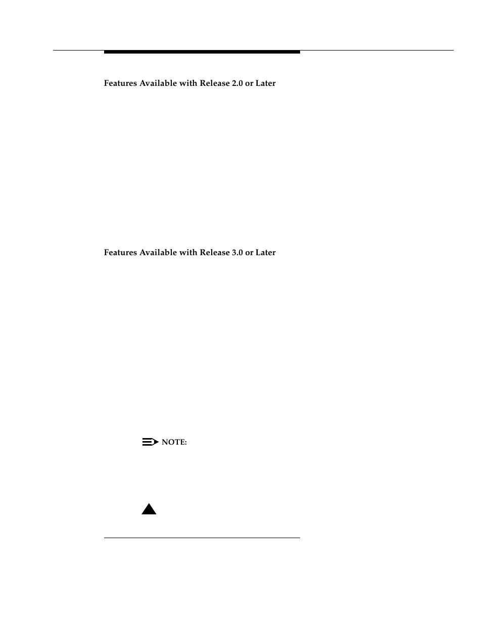 Features available with release 2.0 or later, Features available with release 3.0 or later, 3 features available with release 2.0 or later | Warning | Polycom TransTalk 9000-Series User Manual | Page 18 / 484