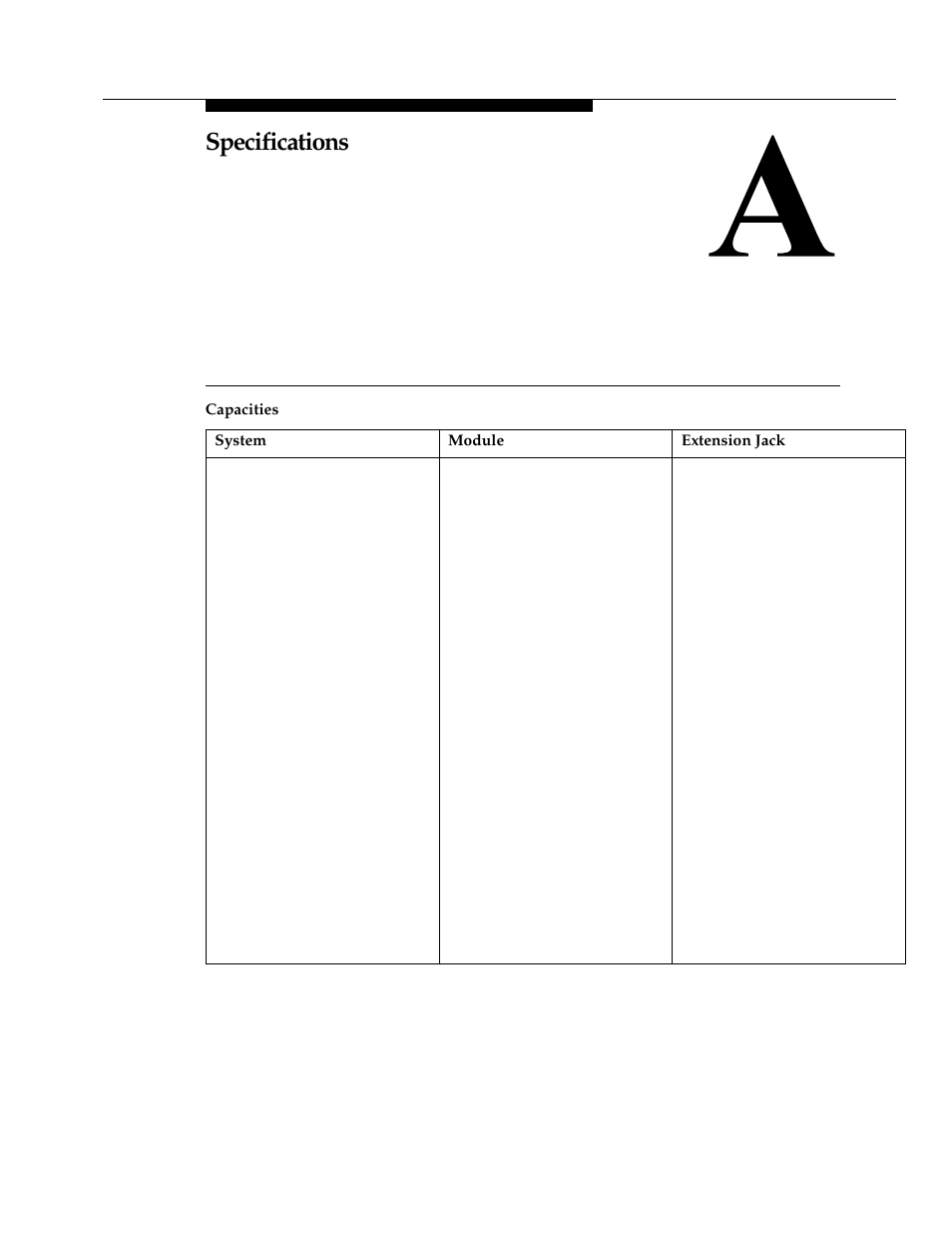 A. specifications, Specifications | Polycom TransTalk 9000-Series User Manual | Page 436 / 484