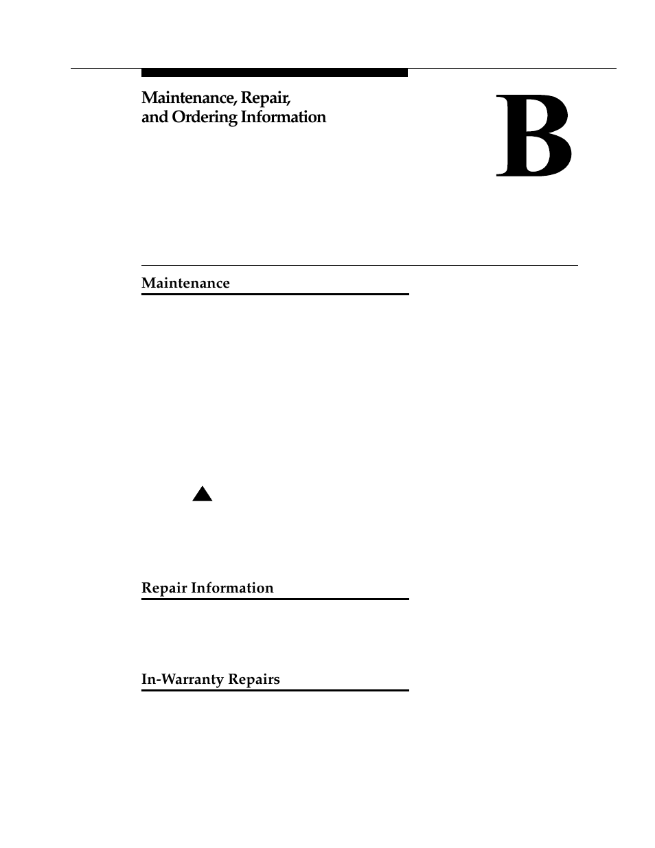 B. maintenance, repair, and ordering information, Maintenance, Repair information | In-warranty repairs, Maintenance, repair, And ordering information, Maintenance, repair, and ordering information | Polycom TransTalk 9000-Series User Manual | Page 442 / 484