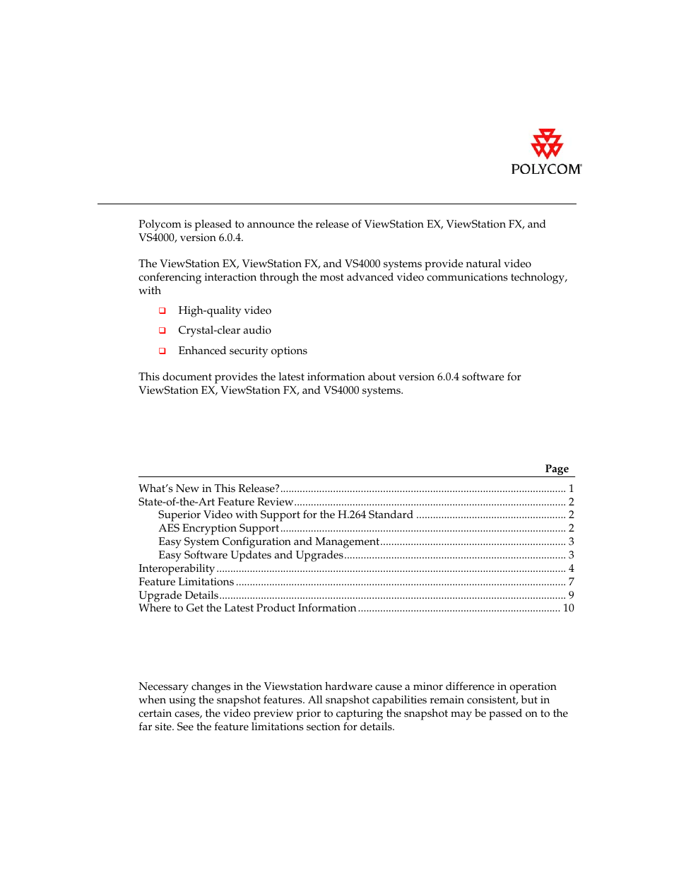 Polycom VIEWSTATION EX User Manual | 11 pages