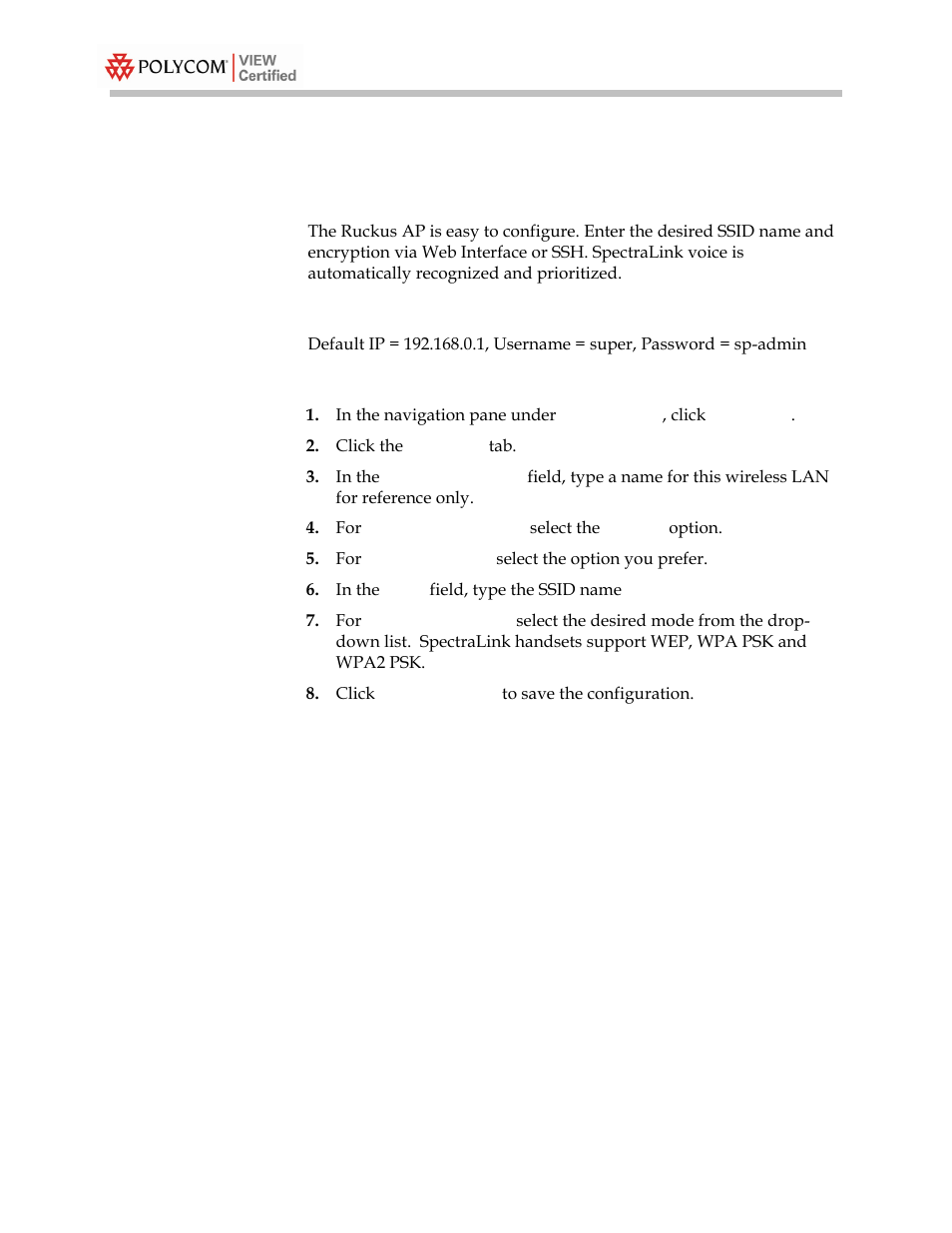 Ap configuration setup | Polycom 7962 User Manual | Page 6 / 8