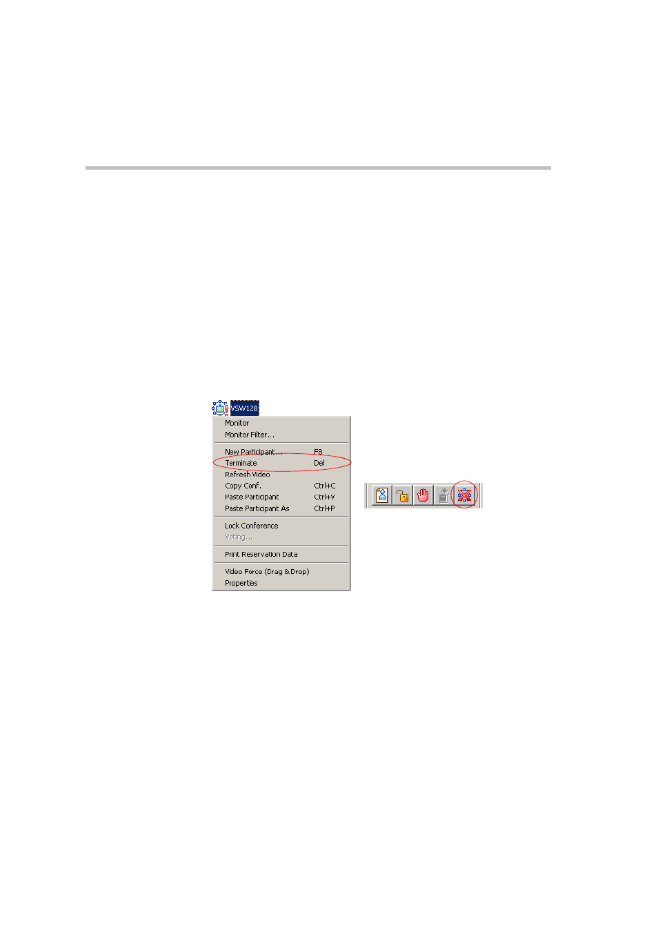 Terminating a conference manually, Terminating a conference manually -24 | Polycom DOC2231A User Manual | Page 76 / 116