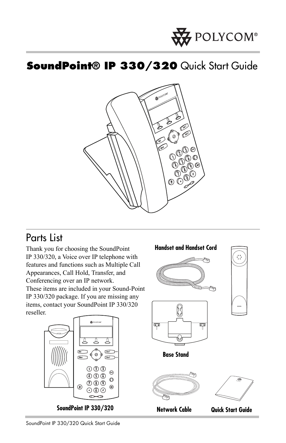 Polycom IP 330/320 User Manual | 4 pages