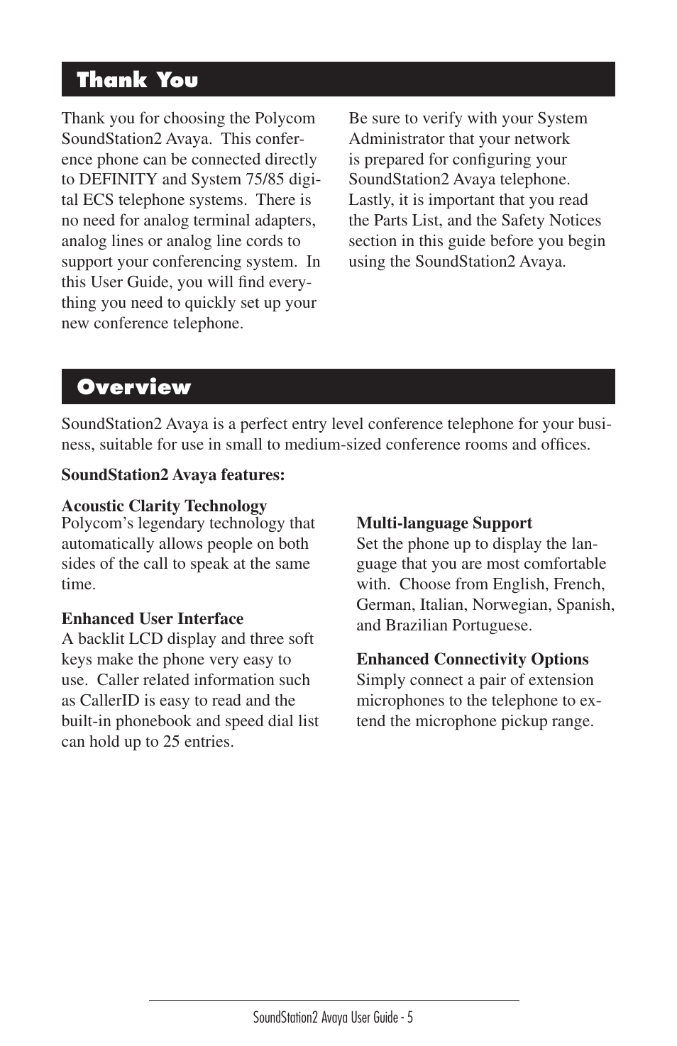 Overview | Polycom 2490 User Manual | Page 5 / 36