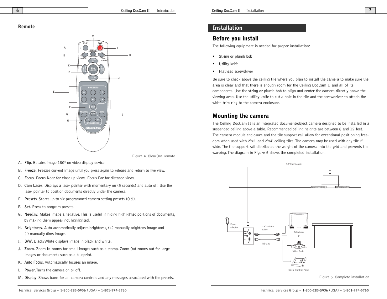 Before you install, Mounting the camera, Installation | Remote | Polycom Ceiling DocCam User Manual | Page 5 / 22
