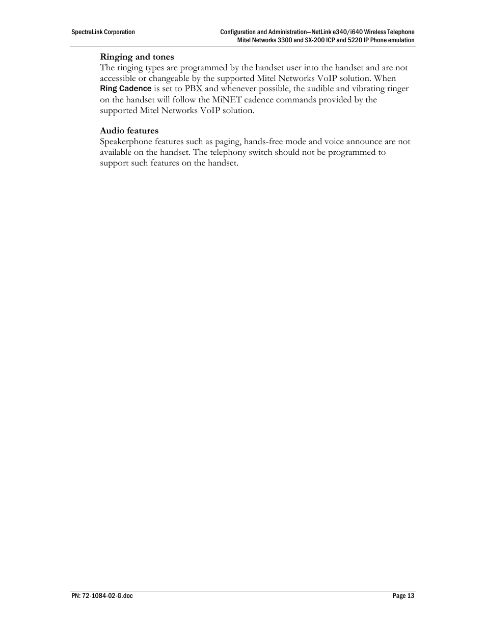 Polycom Mitel Networks 3300 User Manual | Page 13 / 60