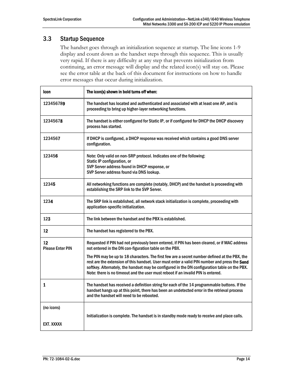 3 startup sequence | Polycom Mitel Networks 3300 User Manual | Page 14 / 60