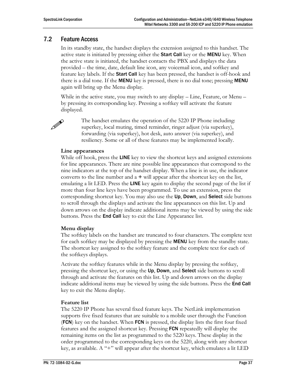 2 feature access | Polycom Mitel Networks 3300 User Manual | Page 37 / 60