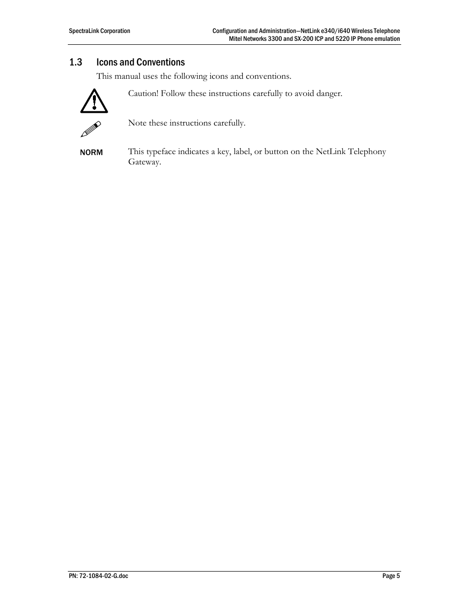 3 icons and conventions | Polycom Mitel Networks 3300 User Manual | Page 5 / 60