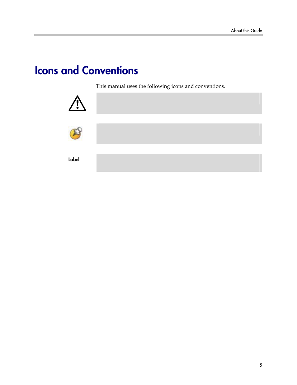 Icons and conventions | Polycom KH 150 SE User Manual | Page 5 / 17